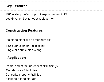 Toppo factory 2018 Led Vapor Tight Fixture 5FT 5000K top rated 