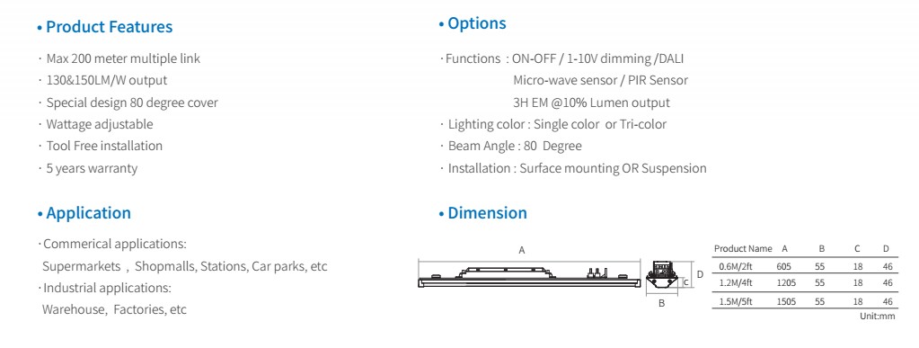 80 degree Light Module Led Trunk Linear System